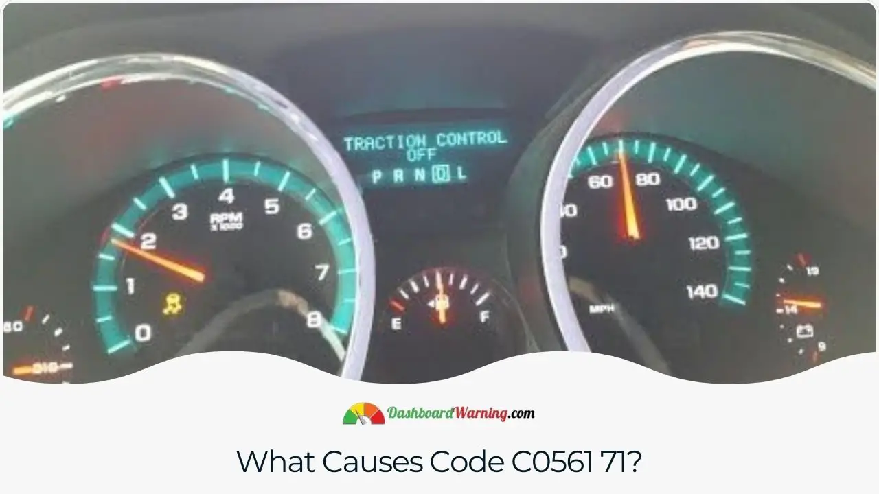 Common reasons leading to the C0561-71 code in vehicles.
