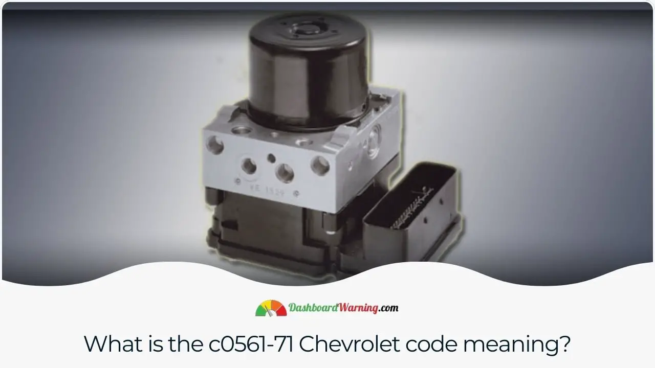 Explanation of the C0561-71 code indicating a traction control issue in Chevrolet vehicles.
