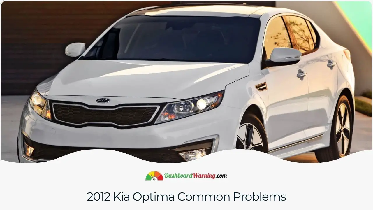 Summary of frequent problems encountered by owners of the 2012 Kia Optima.