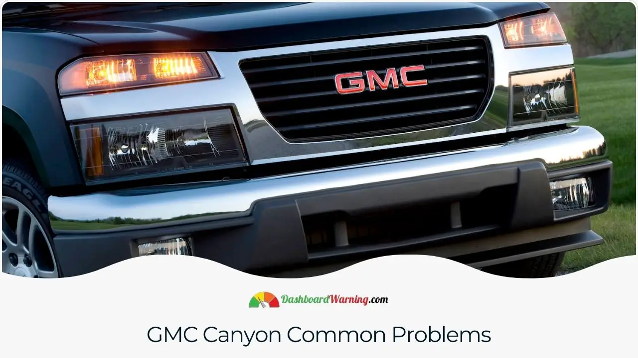 Overview of the most frequent problems encountered in various GMC Canyon models, including mechanical and electrical faults.