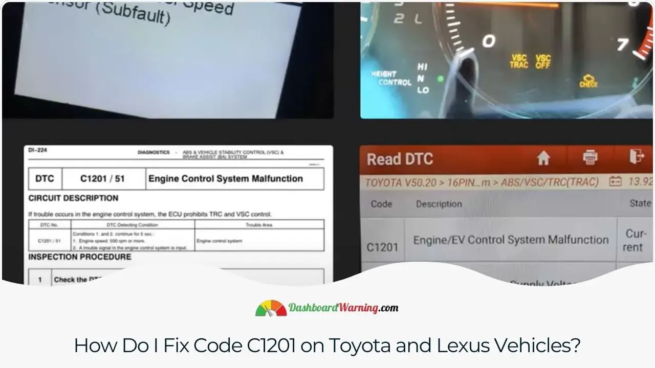 Step-by-step visual guide or tools required for troubleshooting and fixing the C1201 code in Toyota and Lexus vehicles.