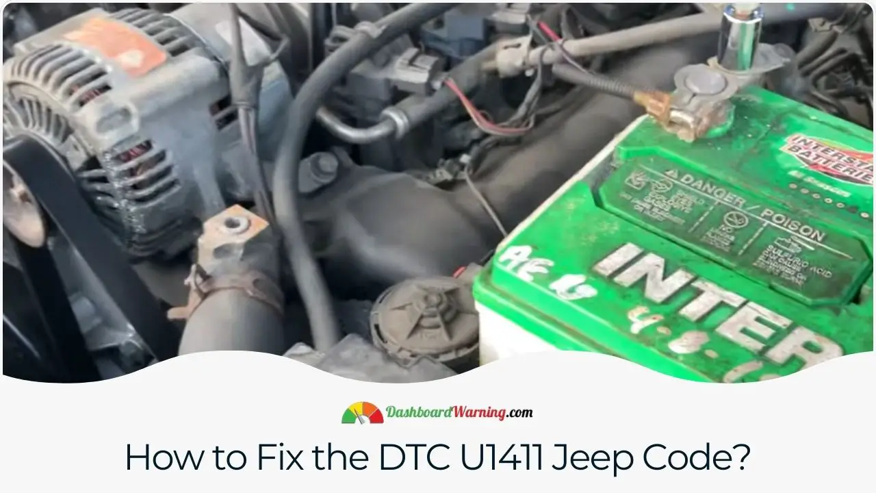 Steps to diagnose and resolve the DTC U1411 error in Jeep models.
