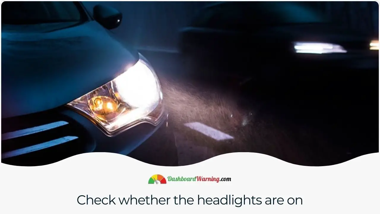 A reminder to verify if the headlights of the Nissan vehicle are activated, as part of troubleshooting the Master Warning Light.