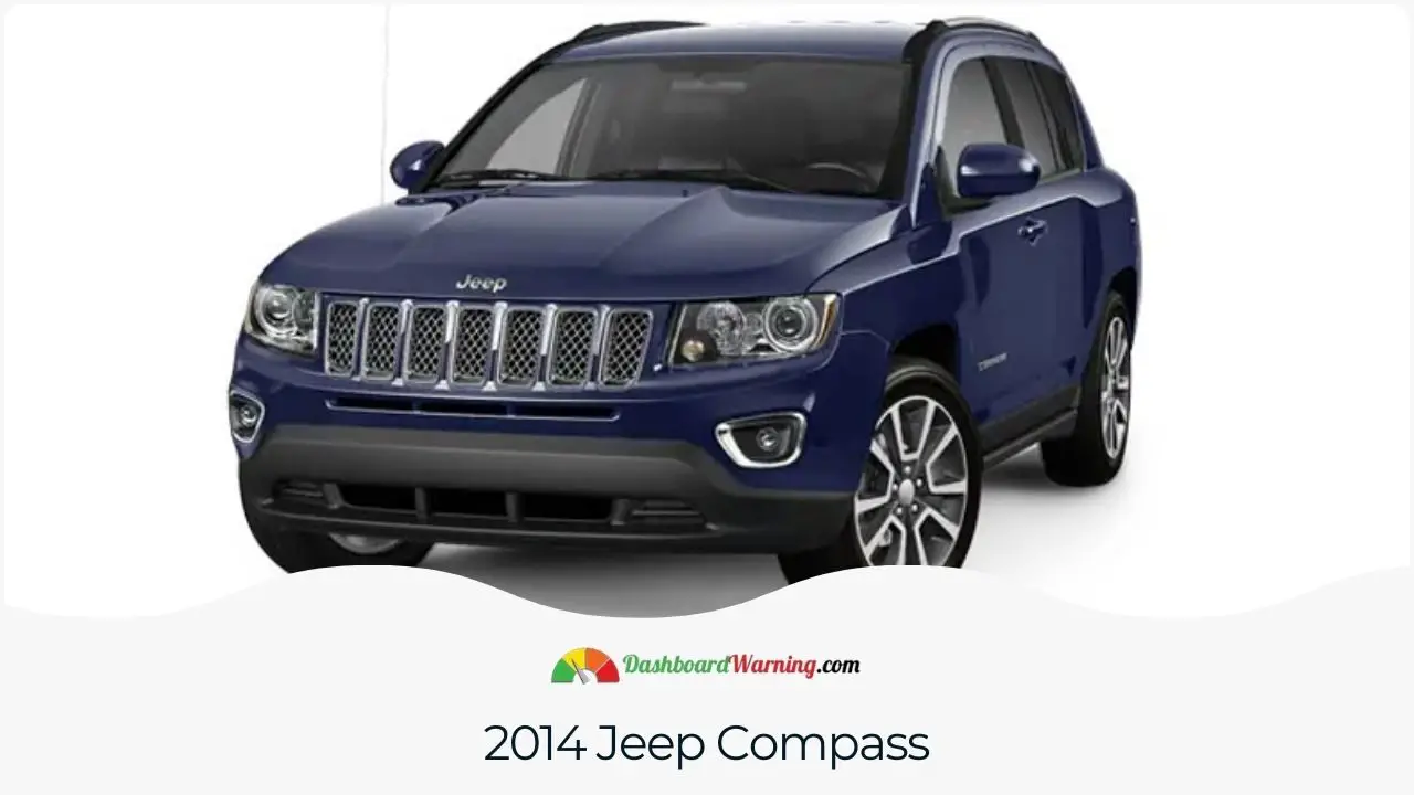 A photo highlighting the 2014 Jeep Compass and its notorious issues with transmission and build quality.