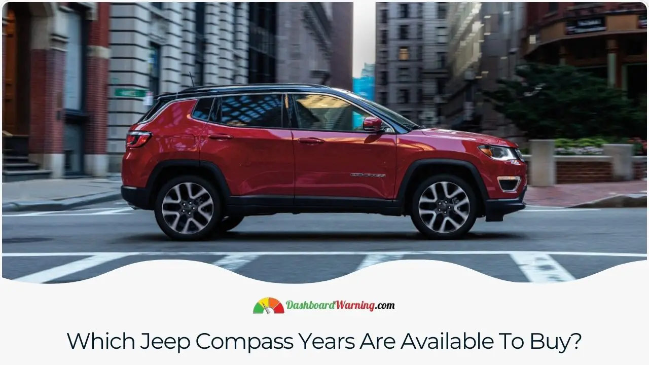 A display of Jeep Compass models from different years is currently on the market, emphasizing their availability.