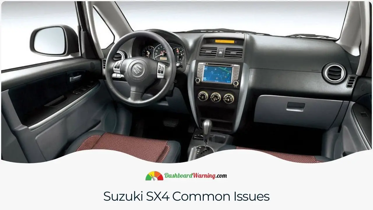 An overview of typical mechanical and electrical problems frequently reported in the Suzuki SX4.