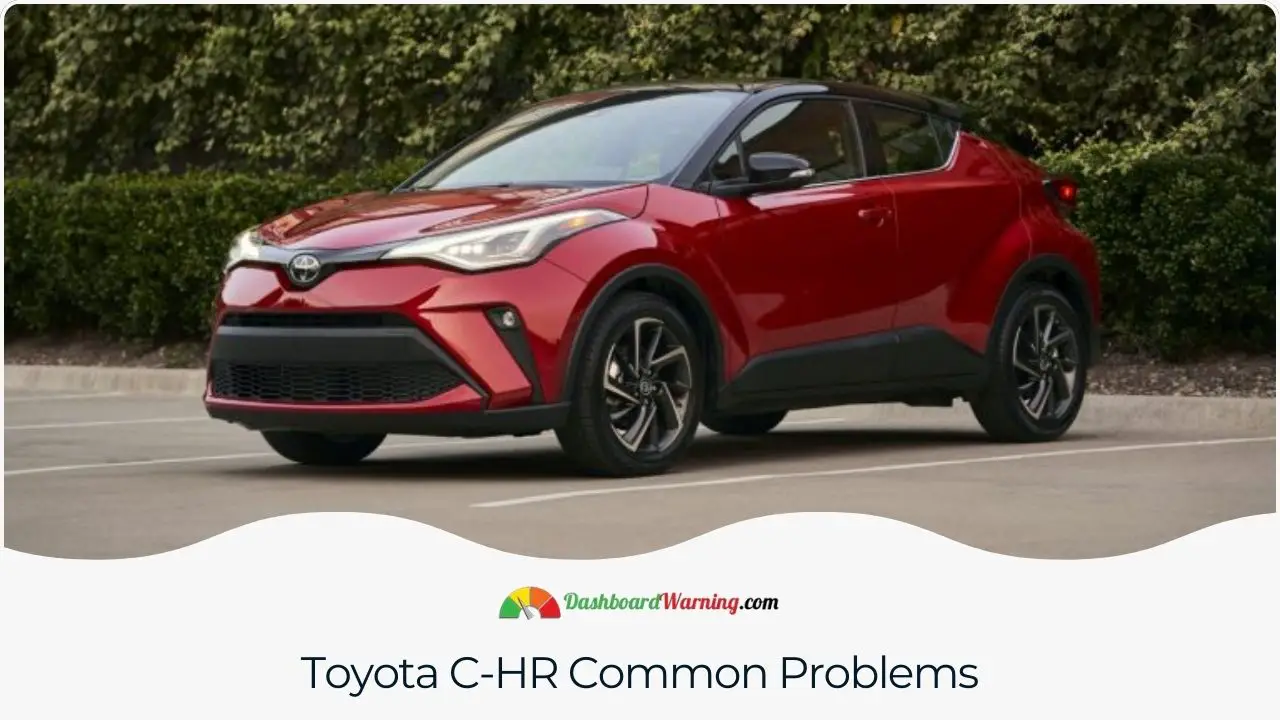 An infographic detailing common mechanical issues with the Toyota C-HR.