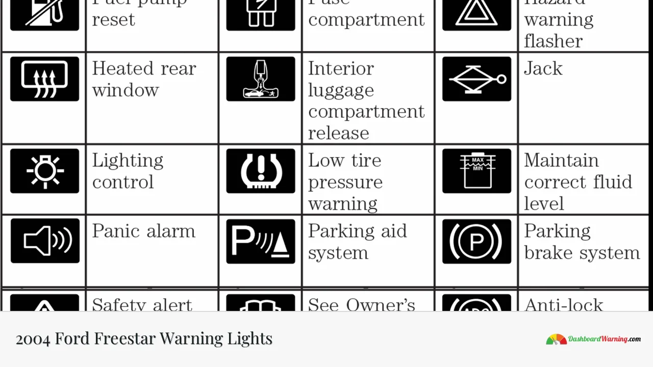 2004 Ford Freestar Warning Lights