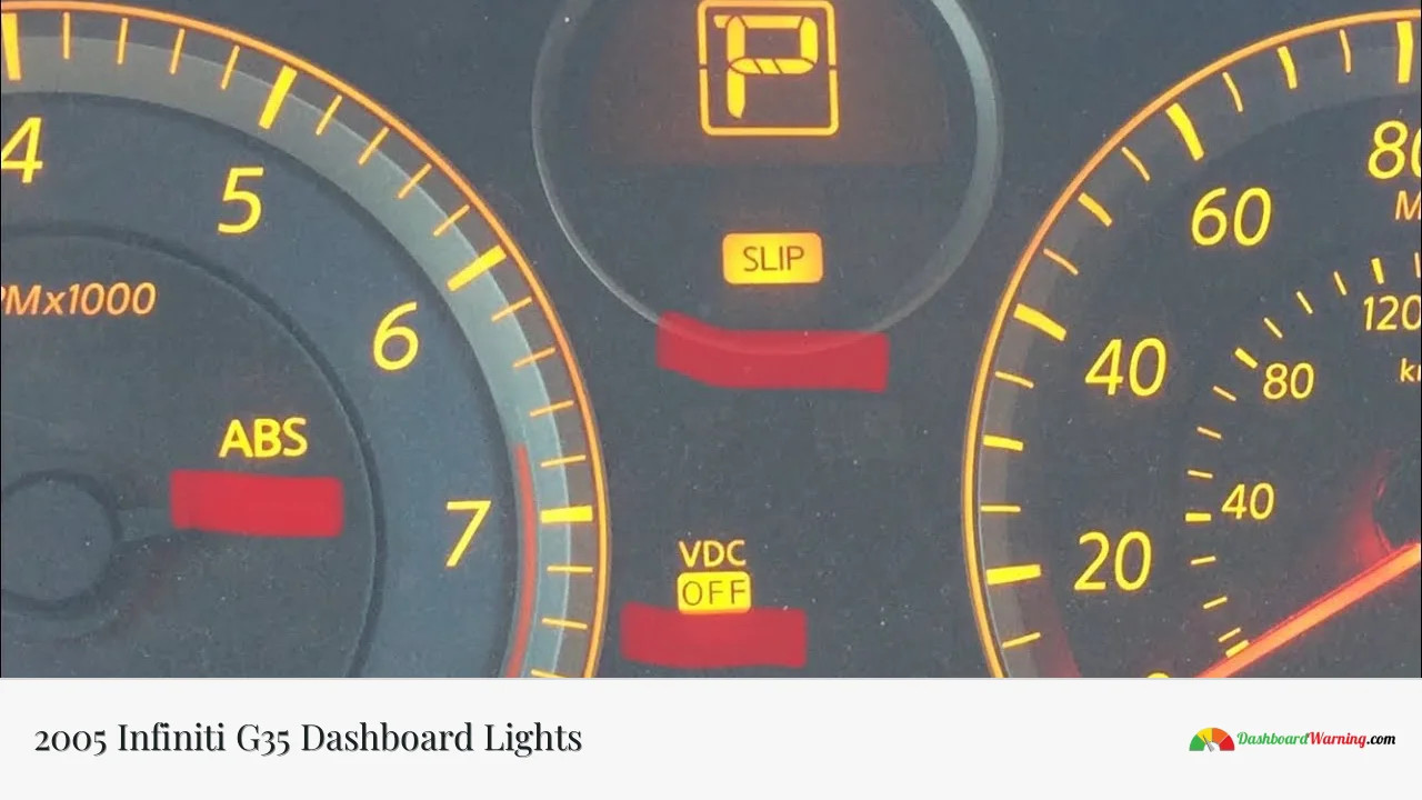 2005 Infiniti G35 Dashboard Lights