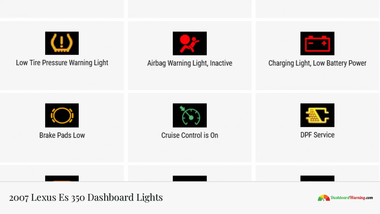 2007 Lexus Es 350 Dashboard Lights