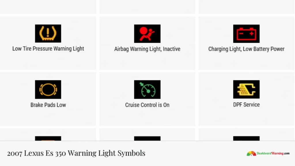 2007 Lexus Es 350 Warning Light Symbols