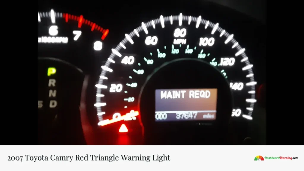 2007 Toyota Camry Red Triangle Warning Light