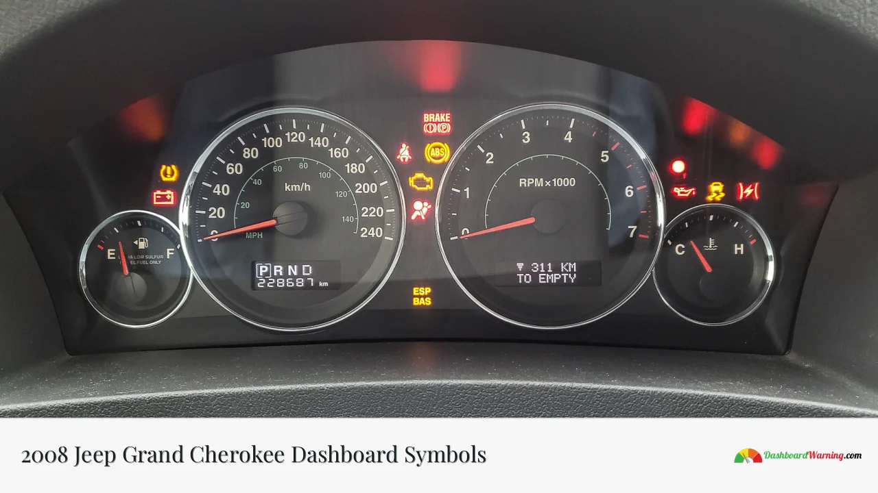 2008 Jeep Grand Cherokee Dashboard Symbols