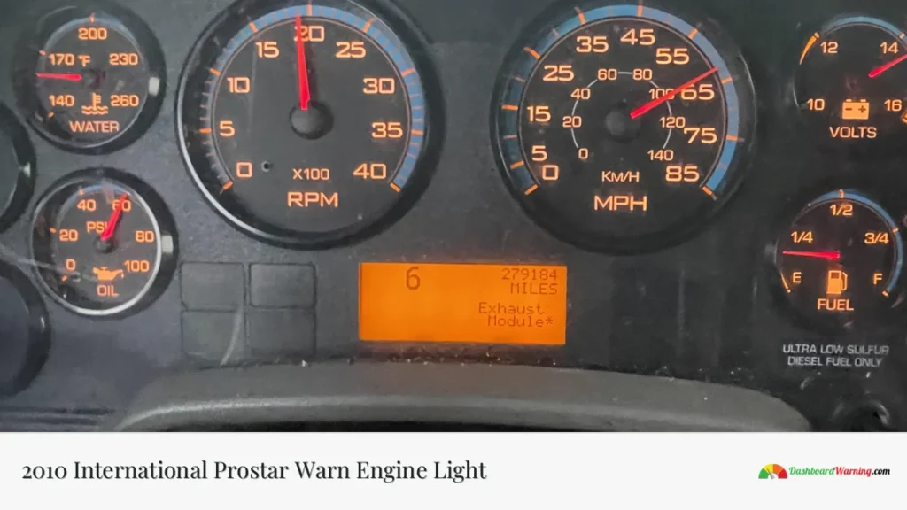 2010 International Prostar Warn Engine Light