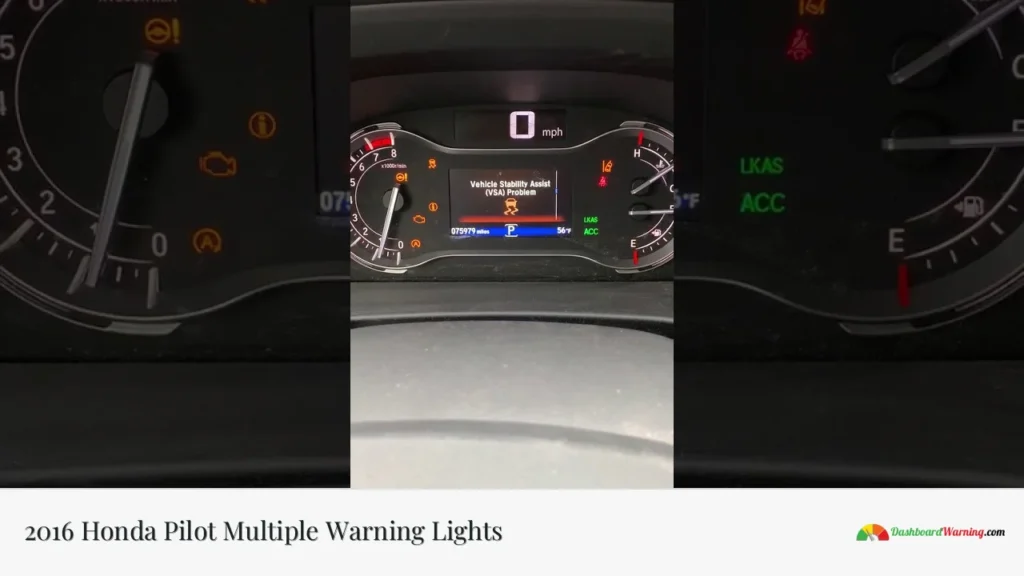 2016 Honda Pilot Multiple Warning Lights