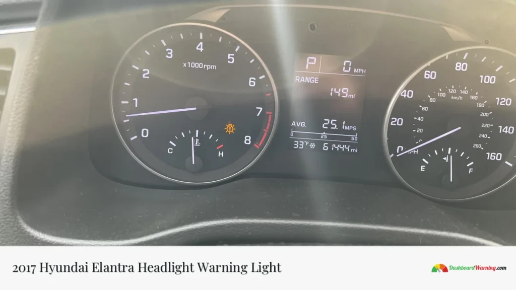 2017 Hyundai Elantra Headlight Warning Light