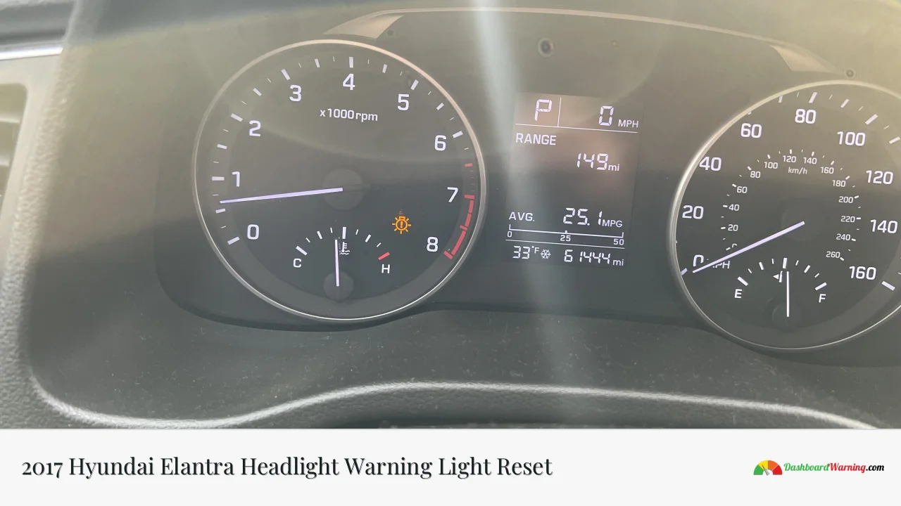 2017 Hyundai Elantra Headlight Warning Light Reset