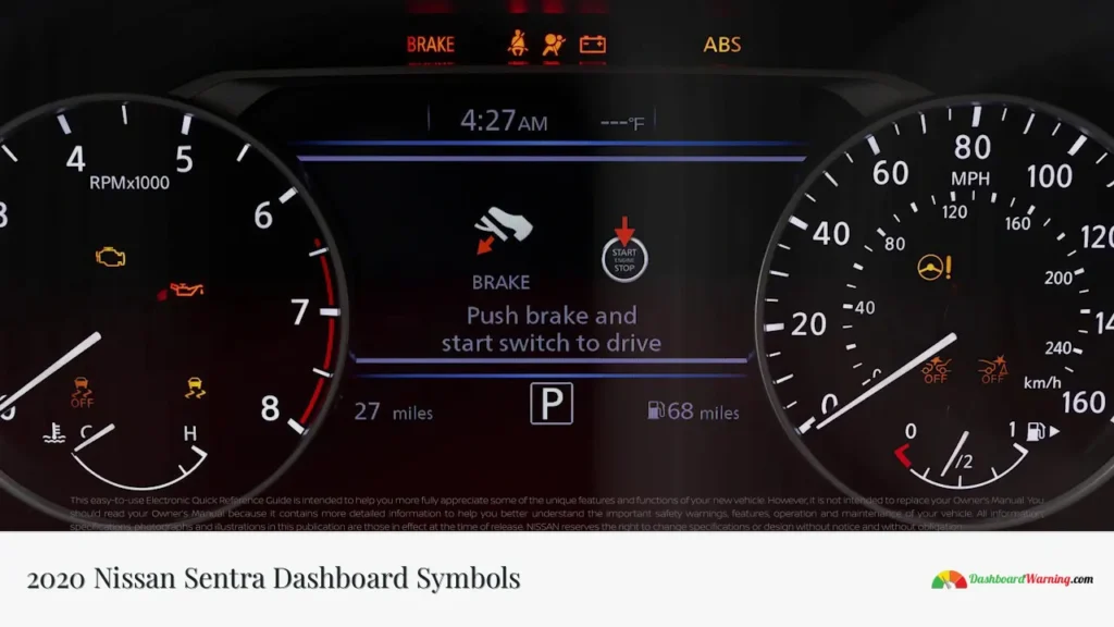 2020 Nissan Sentra Dashboard Symbols