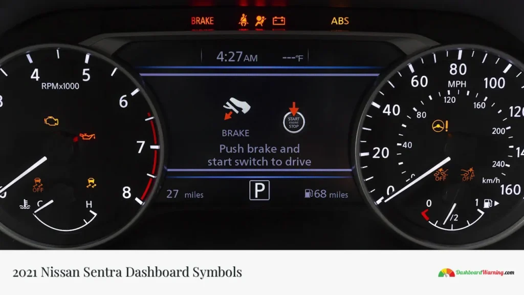 2021 Nissan Sentra Dashboard Symbols