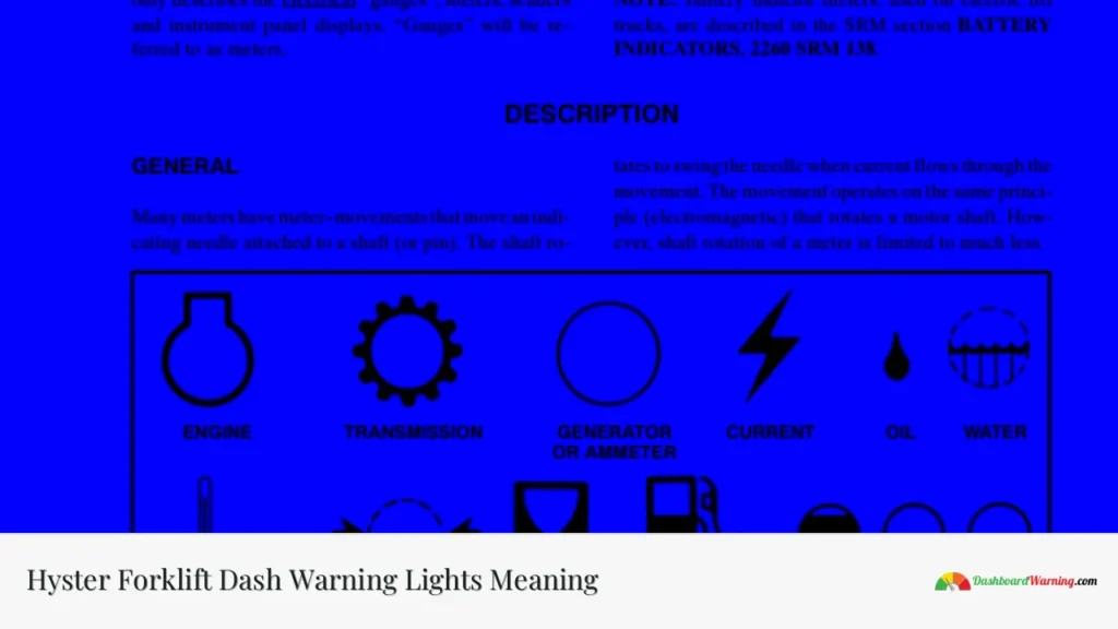 Hyster Forklift Dash Warning Lights Meaning