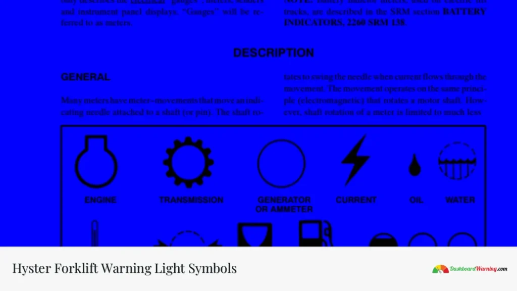 Hyster Forklift Warning Light Symbols