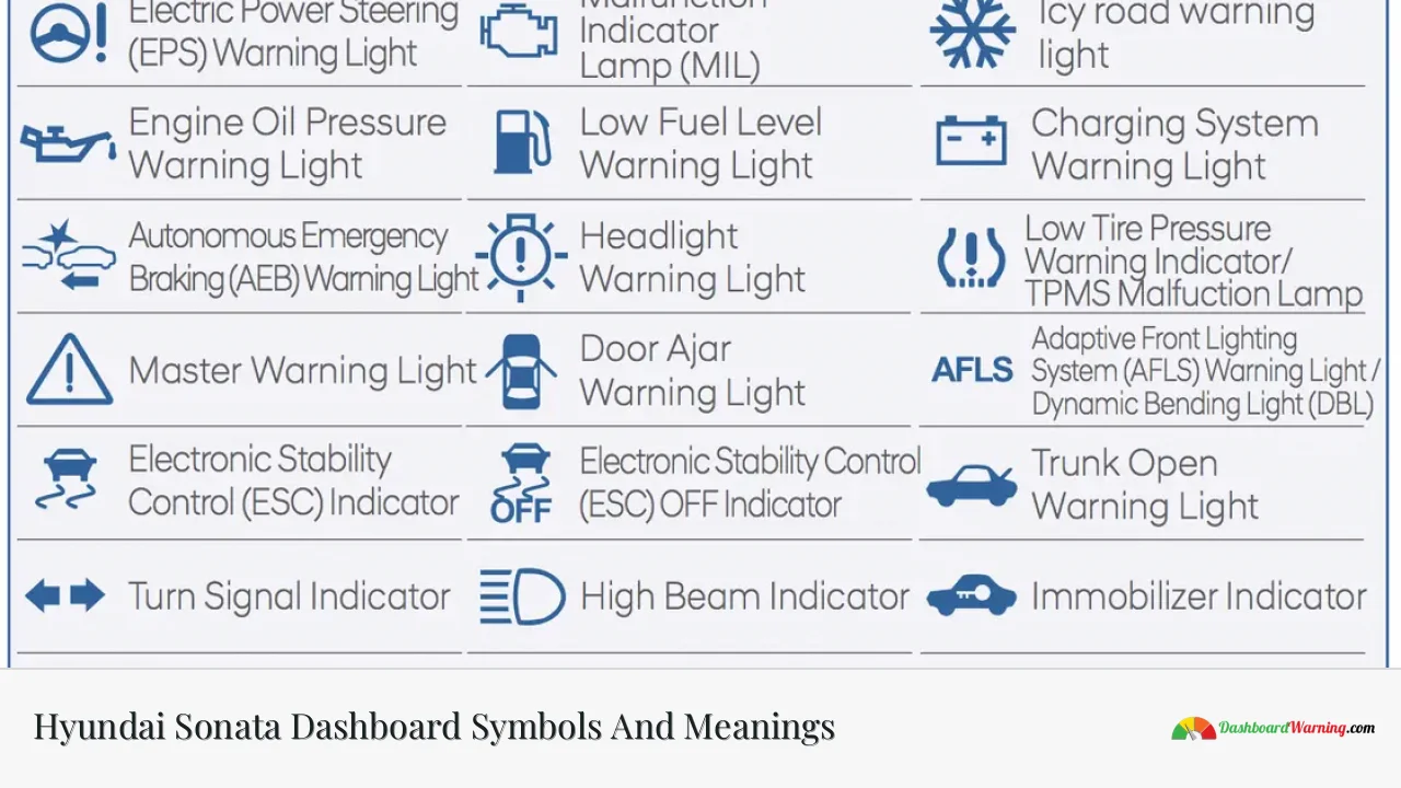 Hyundai Sonata Dashboard Symbols And Meanings