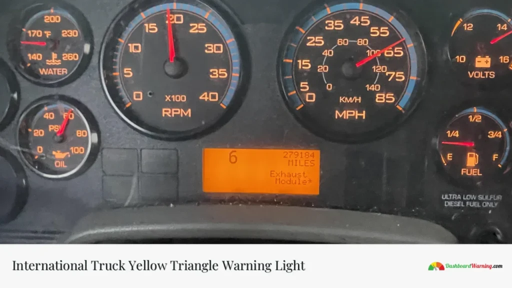 International Truck Yellow Triangle Warning Light