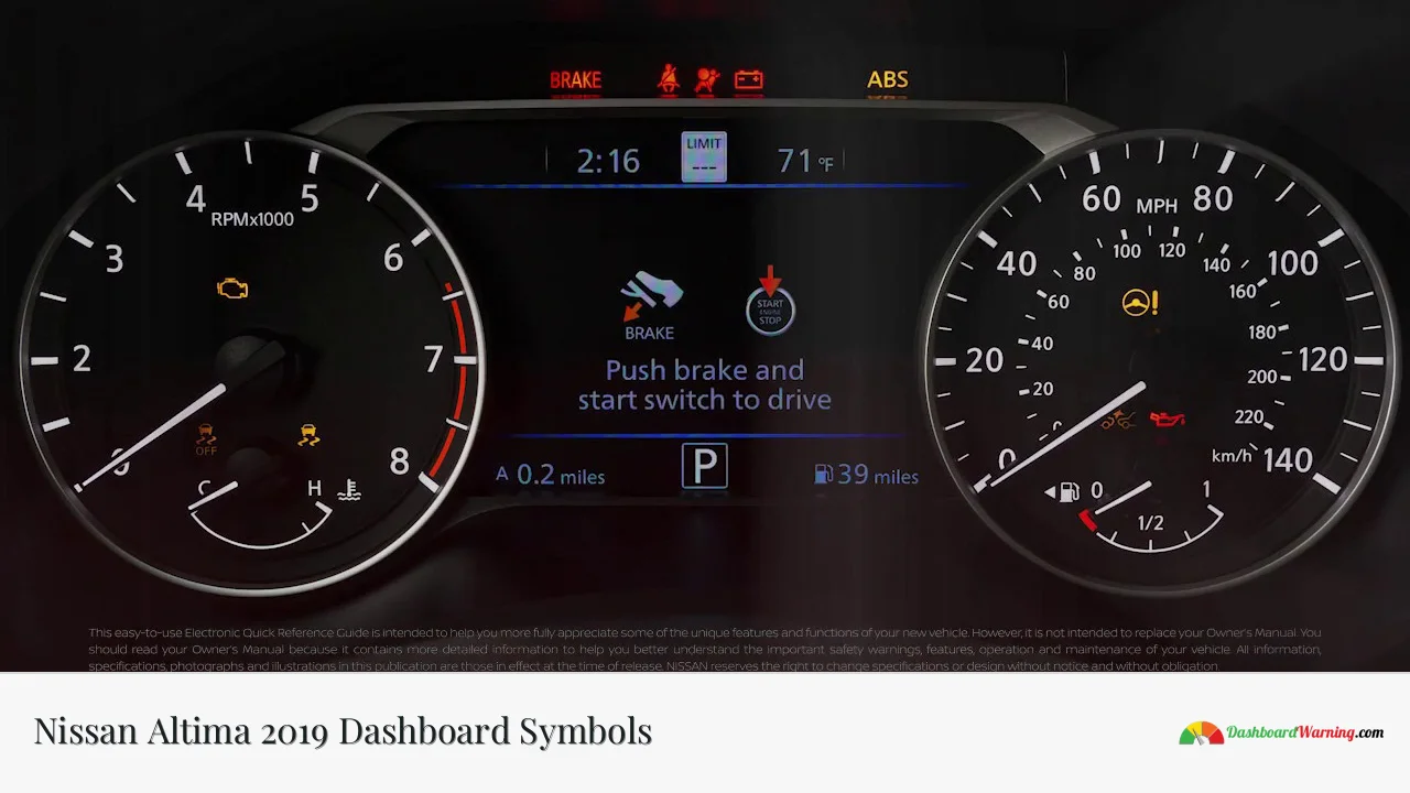 Nissan Altima 2019 Dashboard Symbols