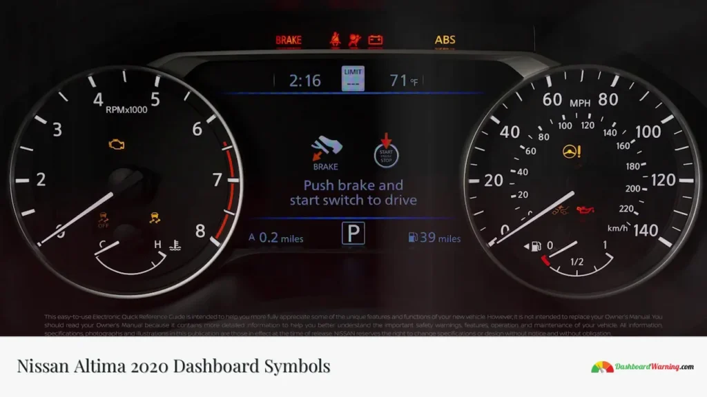 Nissan Altima 2020 Dashboard Symbols