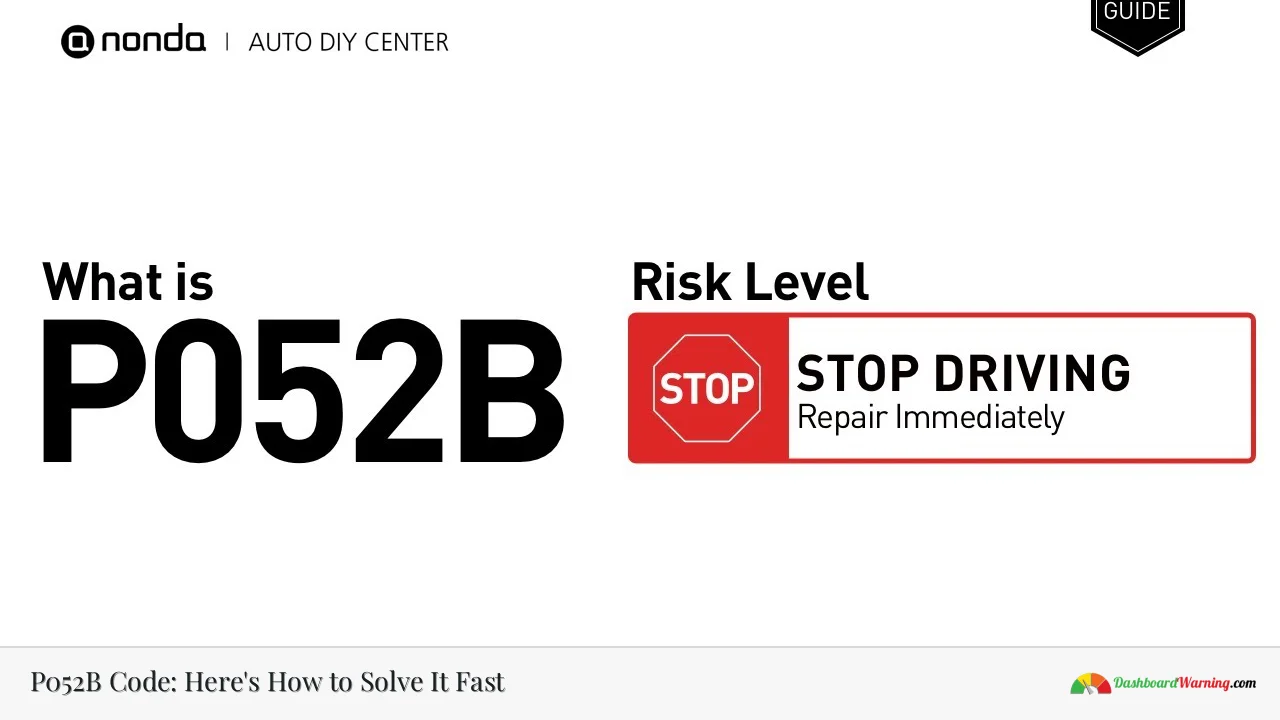 P052B Code: Here's How to Solve It Fast